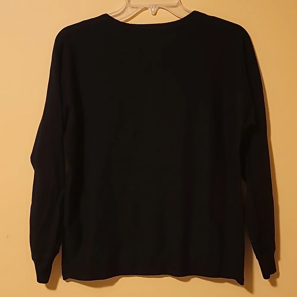 Charlie B sweater med black faux fur buttons faux pearl detail womens classic - Picture 4 of 10